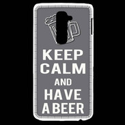 Coque LG G2 Keep Calm Have a beer Gris