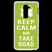 Coque LG G2 Keep Calm Take road Vert pomme