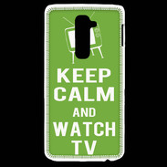 Coque LG G2 Keep Calm Watch TV Vert