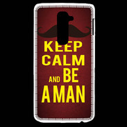 Coque LG G2 Keep Calm Be a Man Rouge