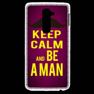 Coque LG G2 Keep Calm Be a Man Rose