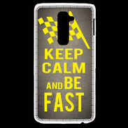 Coque LG G2 Keep Calm and Be Fast Gris