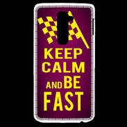 Coque LG G2 Keep Calm and Be Fast Rose