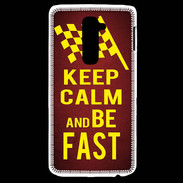 Coque LG G2 Keep Calm and Be Fast Rouge