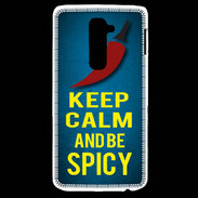 Coque LG G2 Keep Calm and Be Spicy Bleu