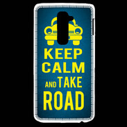 Coque LG G2 Keep Calm and Take o road 2 Bleu