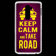 Coque LG G2 Keep Calm and Take o road 2 Rose