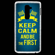 Coque LG G2 Keep Calm and Be the First Bleu