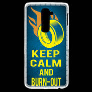 Coque LG G2 Keep Calm and Burn Out Bleu
