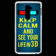 Coque LG G2 Keep Calm and See your life 3D Bleu