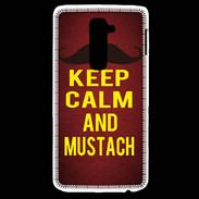 Coque LG G2 Keep Calm and Mustach Rouge