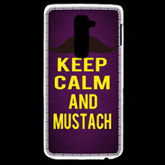 Coque LG G2 Keep Calm and Mustach Violet