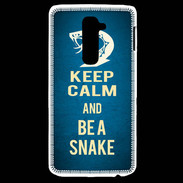 Coque LG G2 Keep Calm and Be a Snake bleu