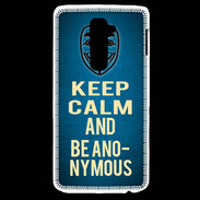 Coque LG G2 Keep Calm and Be Anonymous Bleu