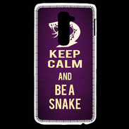 Coque LG G2 Keep Calm and Be a Snake Violet