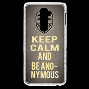 Coque LG G2 Keep Calm and Be Anonymous Gris