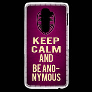 Coque LG G2 Keep Calm and Be Anonymous Rose