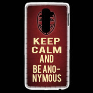 Coque LG G2 Keep Calm and Be Anonymous Rouge
