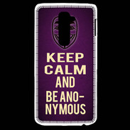 Coque LG G2 Keep Calm and Be Anonymous Violet