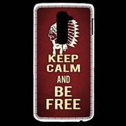 Coque LG G2 Keep Calm and Be Free Rouge