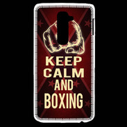 Coque LG G2 Keep Calm and Boxing Rouge