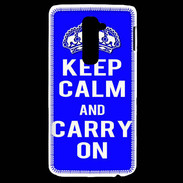 Coque LG G2 Keep Calm and Carry on Bleu