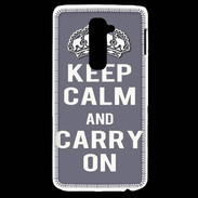Coque LG G2 Keep Calm and Carry on Gris