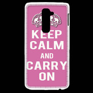 Coque LG G2 Keep Calm and Carry on Rose