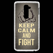 Coque LG G2 Keep Calm and Fight Gris
