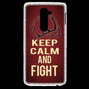 Coque LG G2 Keep Calm and Fight Rouge