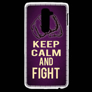 Coque LG G2 Keep Calm and Fight Violet
