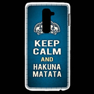 Coque LG G2 Keep Calm and Hakuna Matata Bleu