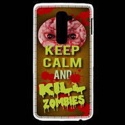 Coque LG G2 Keep Calm and Kill Zombies Orange