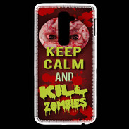Coque LG G2 Keep Calm and Kill Zombies Rouge