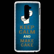 Coque LG G2 Keep Calm and Make cake Bleu
