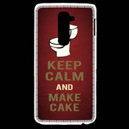 Coque LG G2 Keep Calm and Make cake Rouge