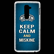 Coque LG G2 Keep Calm and Miskine Bleu