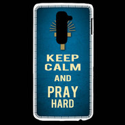 Coque LG G2 Keep Calm and Pray Christian Bleu