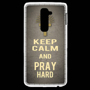 Coque LG G2 Keep Calm and Pray Christian Gris