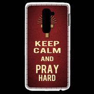 Coque LG G2 Keep Calm and Pray Christian Rouge