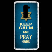 Coque LG G2 Keep Calm and Pray jewish BLeu