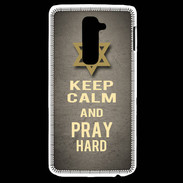 Coque LG G2 Keep Calm and Pray jewish Gris