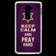Coque LG G2 Keep Calm and Pray jewish Violet