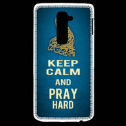 Coque LG G2 Keep Calm and Pray Muslim Bleu
