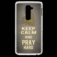 Coque LG G2 Keep Calm and Pray Muslim Gris