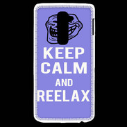Coque LG G2 Keep Calm and Be Reelax Bleu