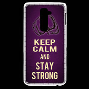 Coque LG G2 Keep Calm and Stay strong Violet