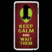 Coque LG G2 Keep Calm and Wait Alien Rouge