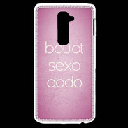 Coque LG G2 Boulot Sexo Dodo Rose ZG