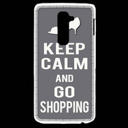 Coque LG G2 Keep Calm Go Shopping Gris